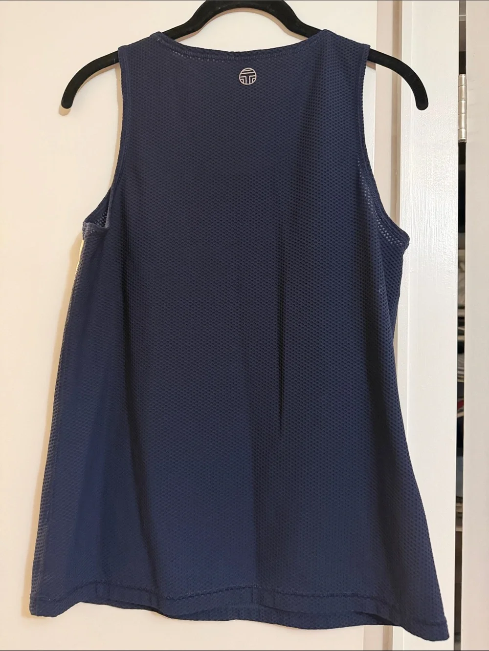 Tory Burch Navy Tank with White Chest Stripe size S